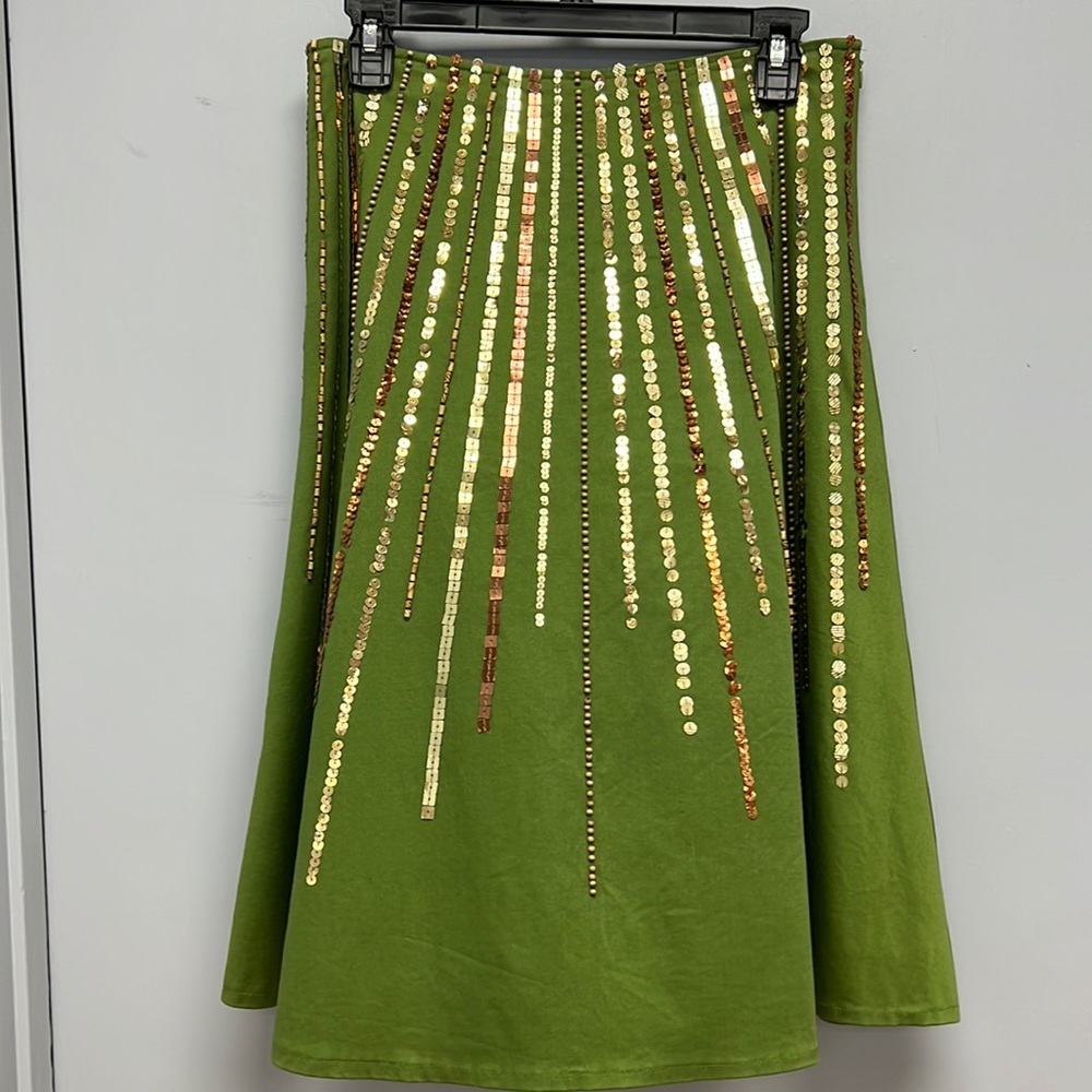 HavenBleu Women’s Sequined/Beaded Fully Lined A-Line Skirt Size Small